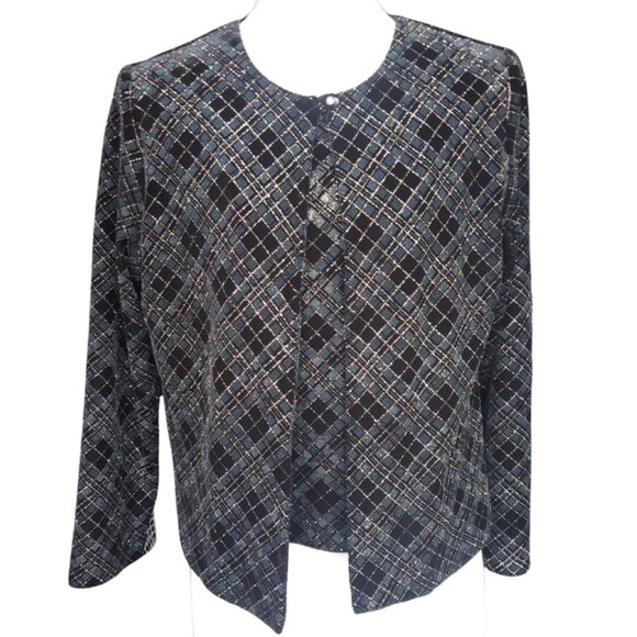 Soft Works SZ M Jacket and Tank Top 2 Piece Black Sparkly Set - Picture 1 of 15